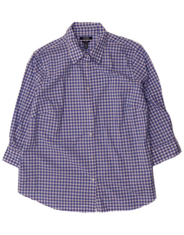 Chaps Camisa para mujer UK 18 XL Algodón a cuadros azul