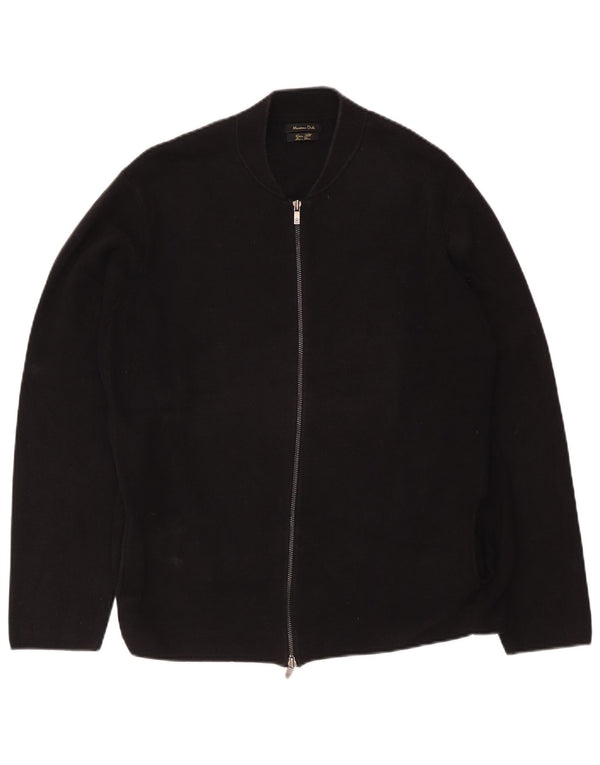 Massimo Dutti Jersey Cárdigan Hombre 2XL Negro Algodón