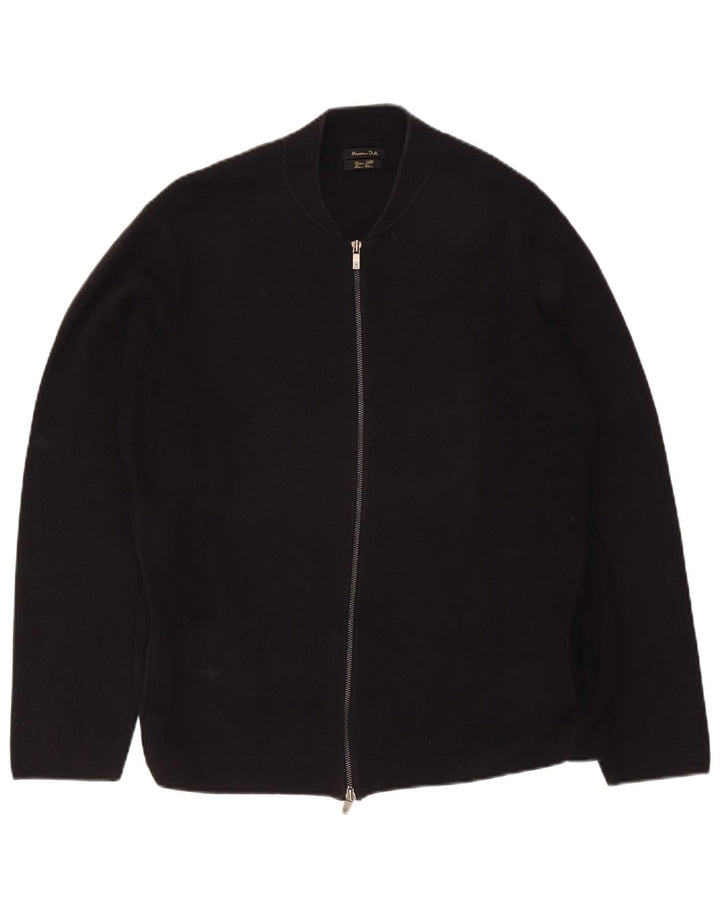 Massimo Dutti Jersey Cárdigan Hombre 2XL Negro Algodón