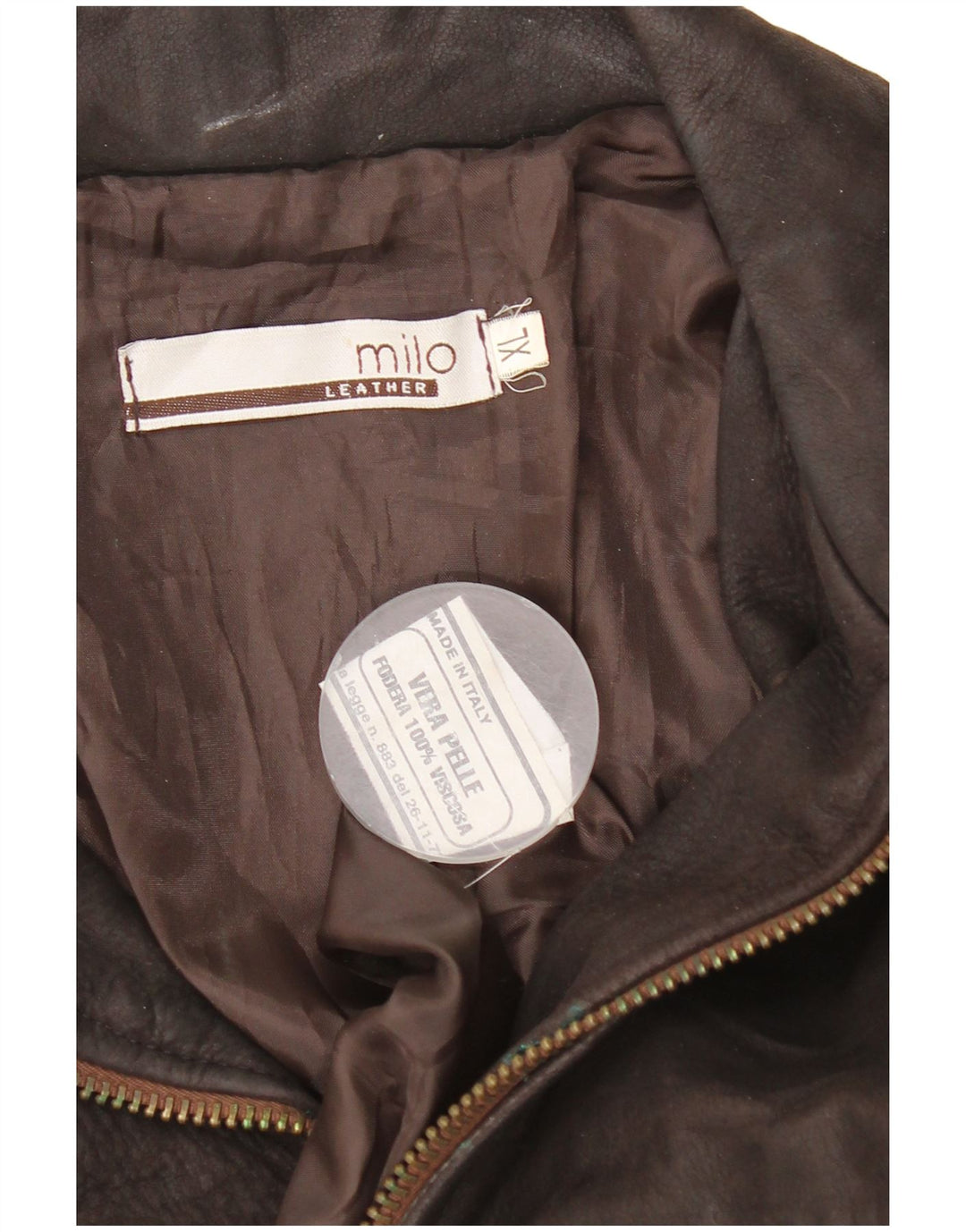 Chaqueta de cuero vintage para hombre Reino Unido 42 XL cuero marrón