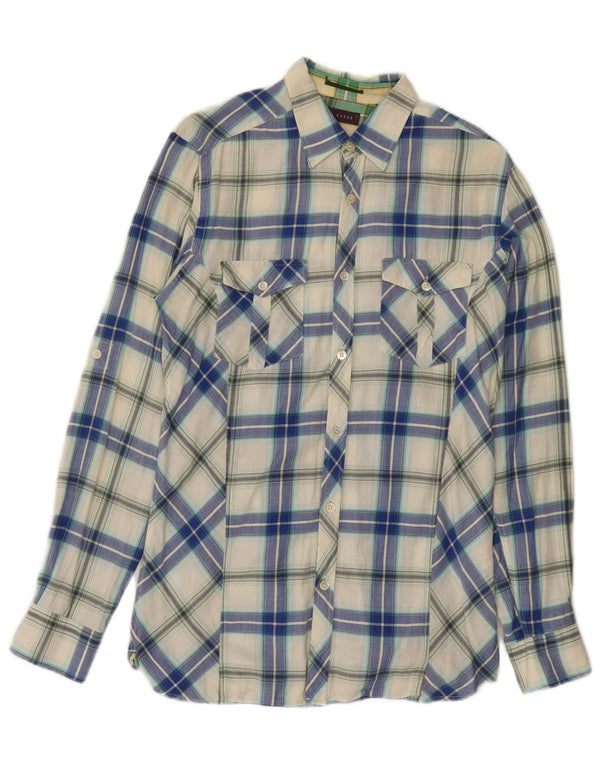 Ted Baker Camisa de franela para hombre Talla 2 Pequeña Algodón a cuadros azul