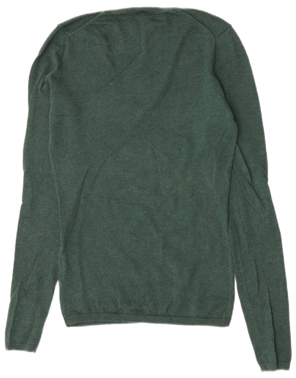 Tommy Hilfiger Suéter tipo jersey con cuello en V y ajuste regular para mujer UK 6 XS Verde
