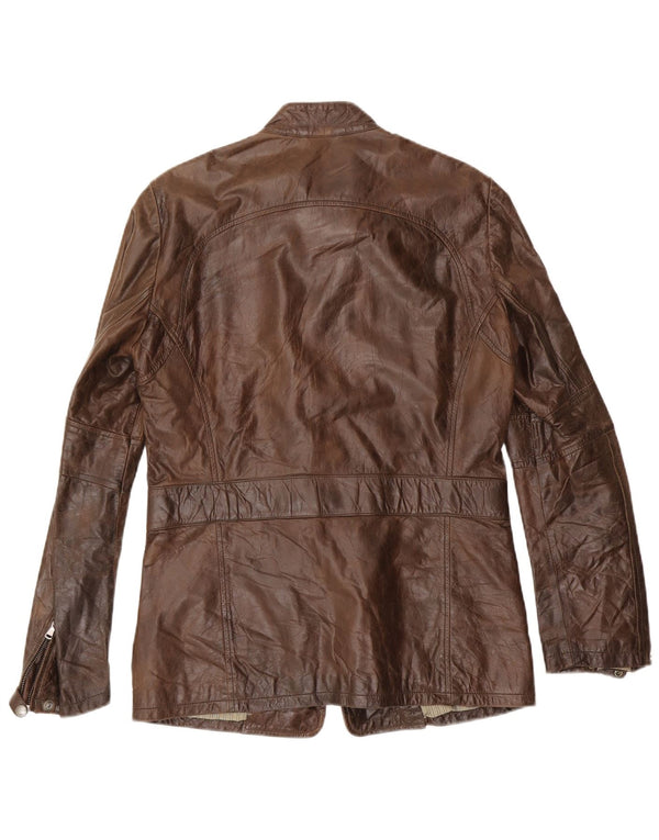 Vintage chaqueta de cuero para hombre Reino Unido 38 cuero marrón medio