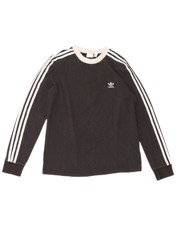 Adidas Mujer Top Manga Larga UK 44 Mediano Negro Algodón Deportes