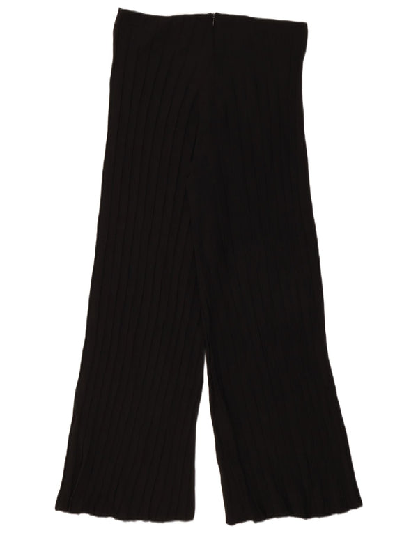 Zara Pantalones Casuales De Pierna Ancha De Cintura Alta Para Mujer Grande W30 L29 Negro