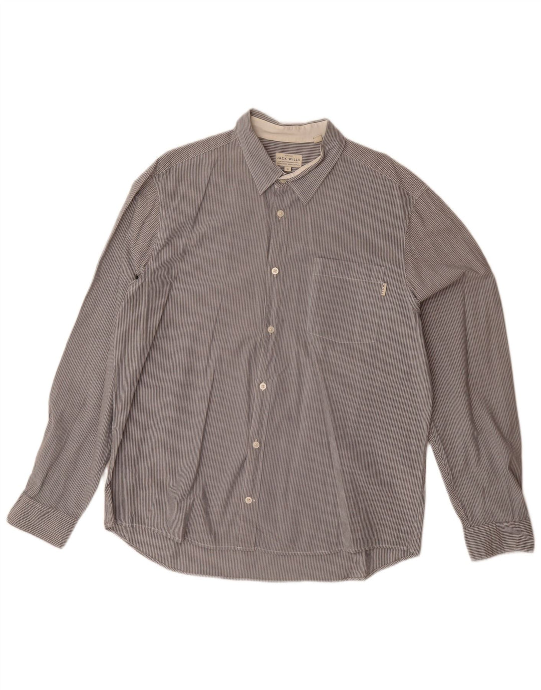 JACK WILLS Camisa slim fit para hombre XL Algodón gris a rayas