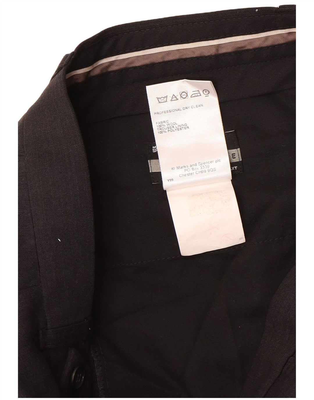 Marks & Spencer Pantalón de traje con pinzas para hombre W32 L29 Lana marrón
