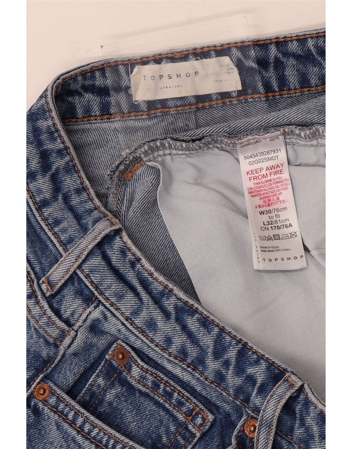 Vaqueros Rectos Mujer Topshop W30 L26 Poliéster Azul