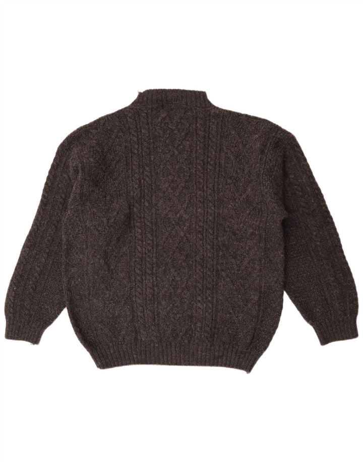 Principios Jersey De Cuello Alto Para Hombre De Lana Gris Grande
