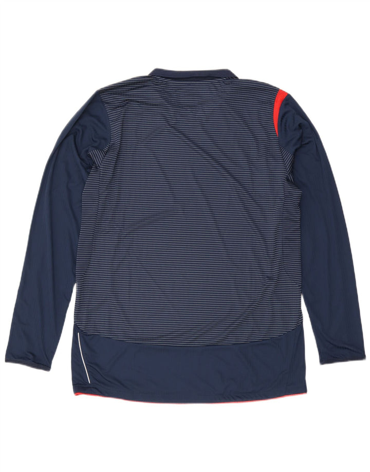 Umbro Hombre Top Manga Larga Poliéster Rayas Azul Marino Medio