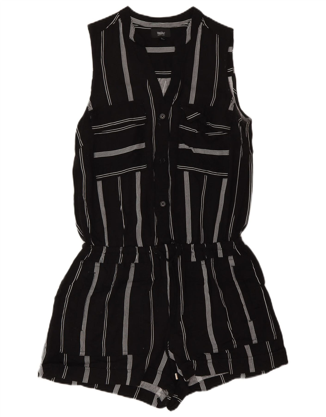 Mossimo Mono corto sin mangas para mujer UK 6 XS Rayón negro a rayas