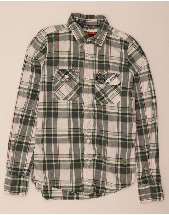 Superdry Camisa De Franela De Algodón A Cuadros Verde Medio