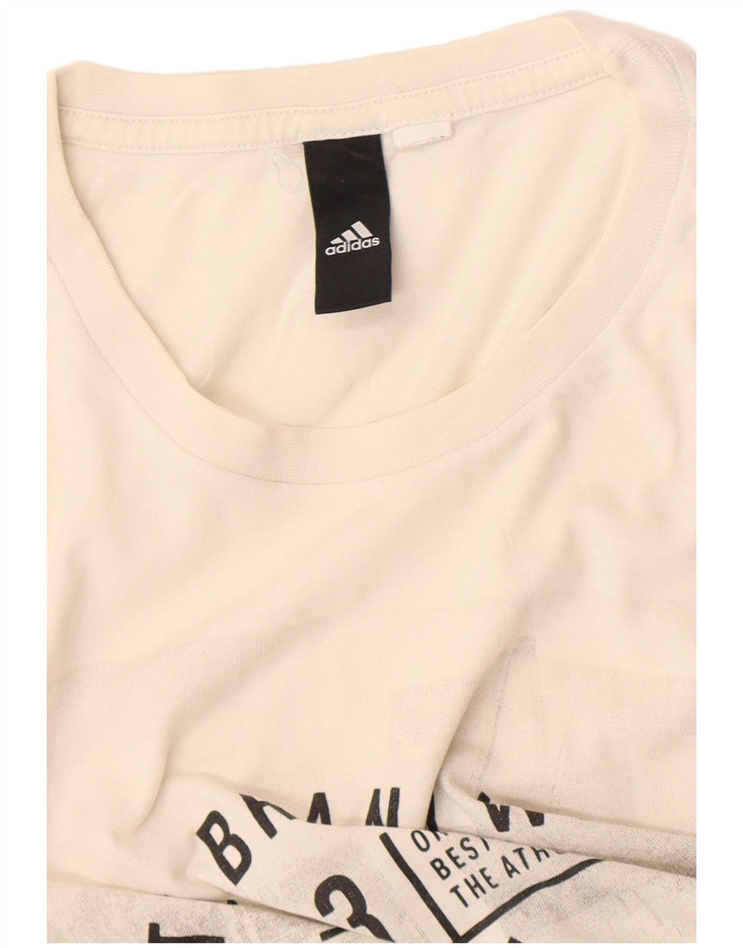 Adidas Camiseta con gráfico de tres rayas para hombre Top mediano blanco