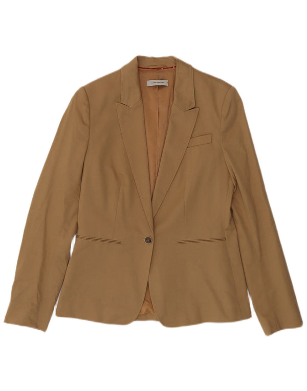 Rene Lezard Chaqueta tipo blazer de 1 botón para mujer EU 38 Algodón beige medio