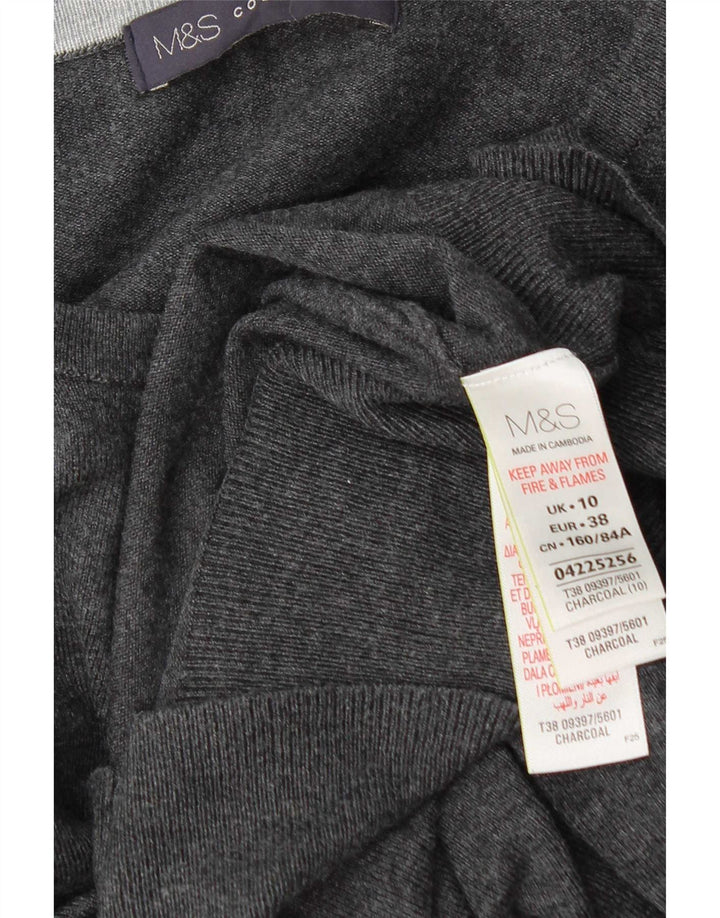 Marks & Spencer - Cárdigan para mujer, talla 10, viscosa gris pequeña