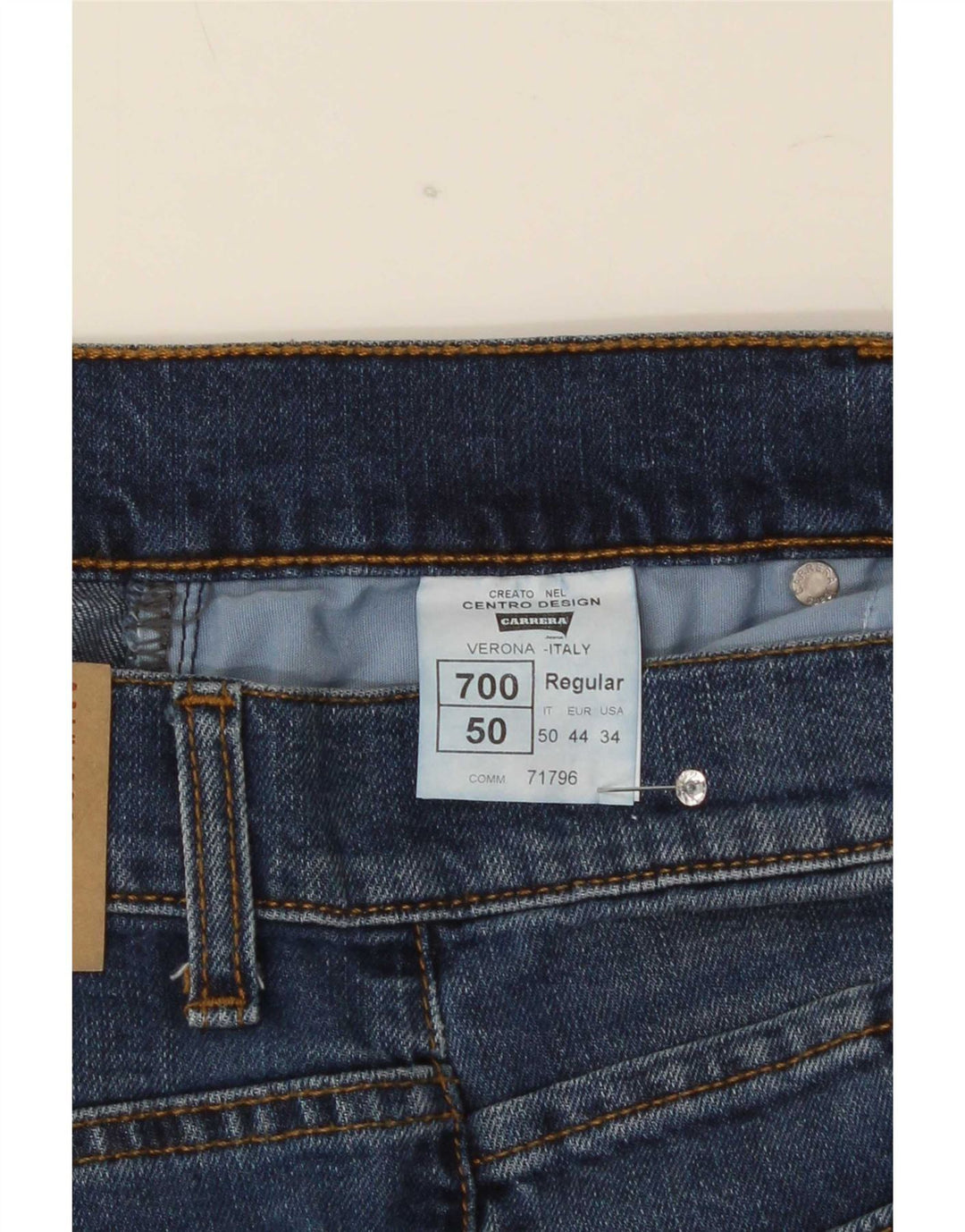 Carrera Jeans rectos para hombre 700 W34 L30 Algodón azul