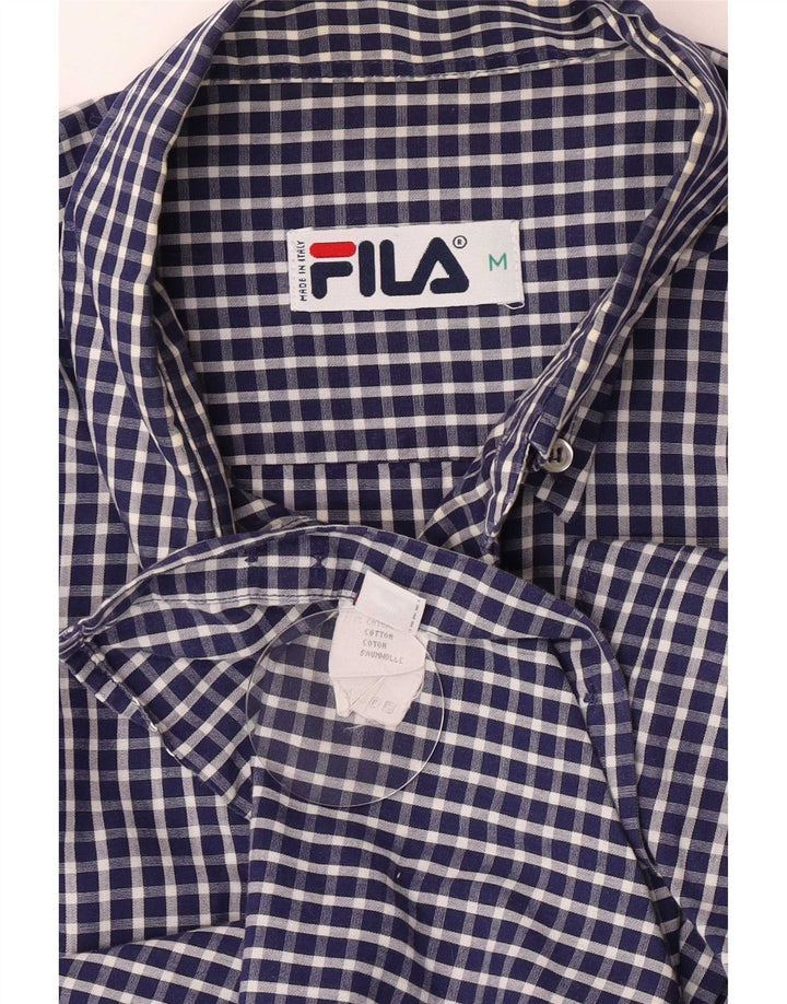 Fila Camisa de corte regular para hombre de algodón a cuadros en azul marino mediano