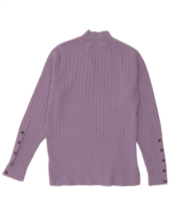 Marks & Spencer Jersey con cuello alto para mujer, talla 40, color morado mediano