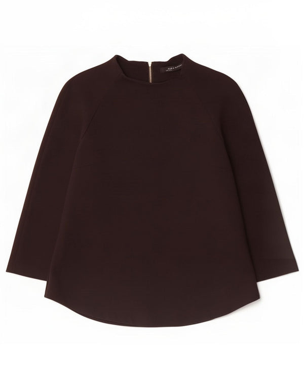 Zara Mujer Top Manga 3/4 UK 44 Grande Negro