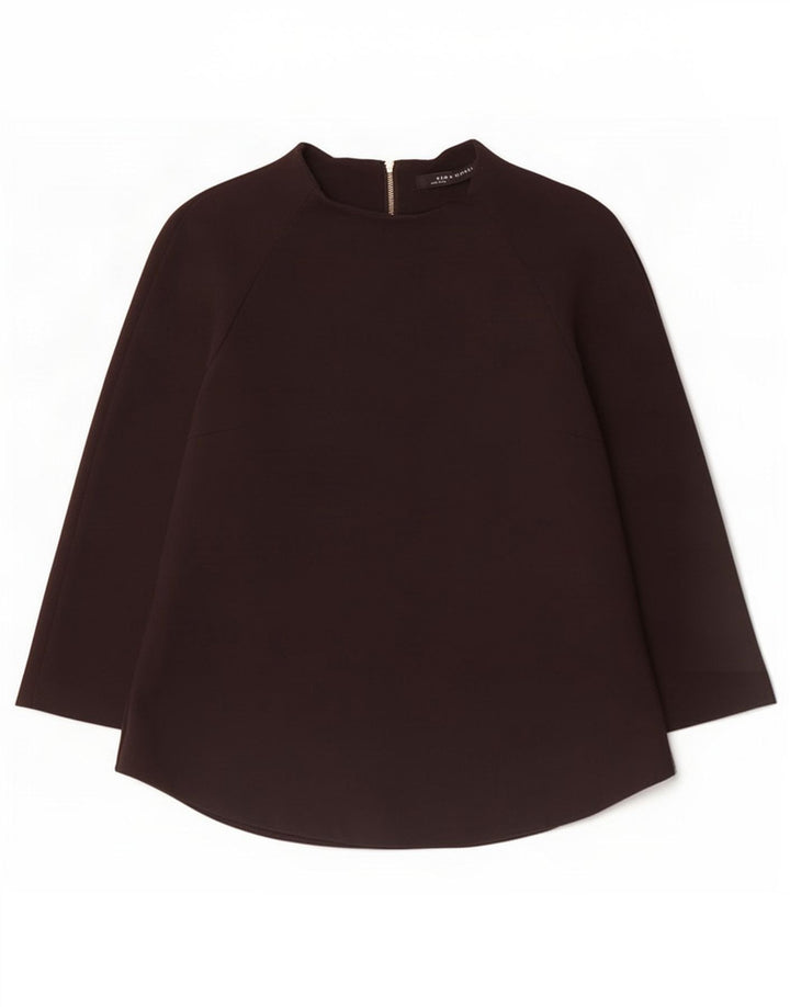 Zara Mujer Top Manga 3/4 UK 44 Grande Negro
