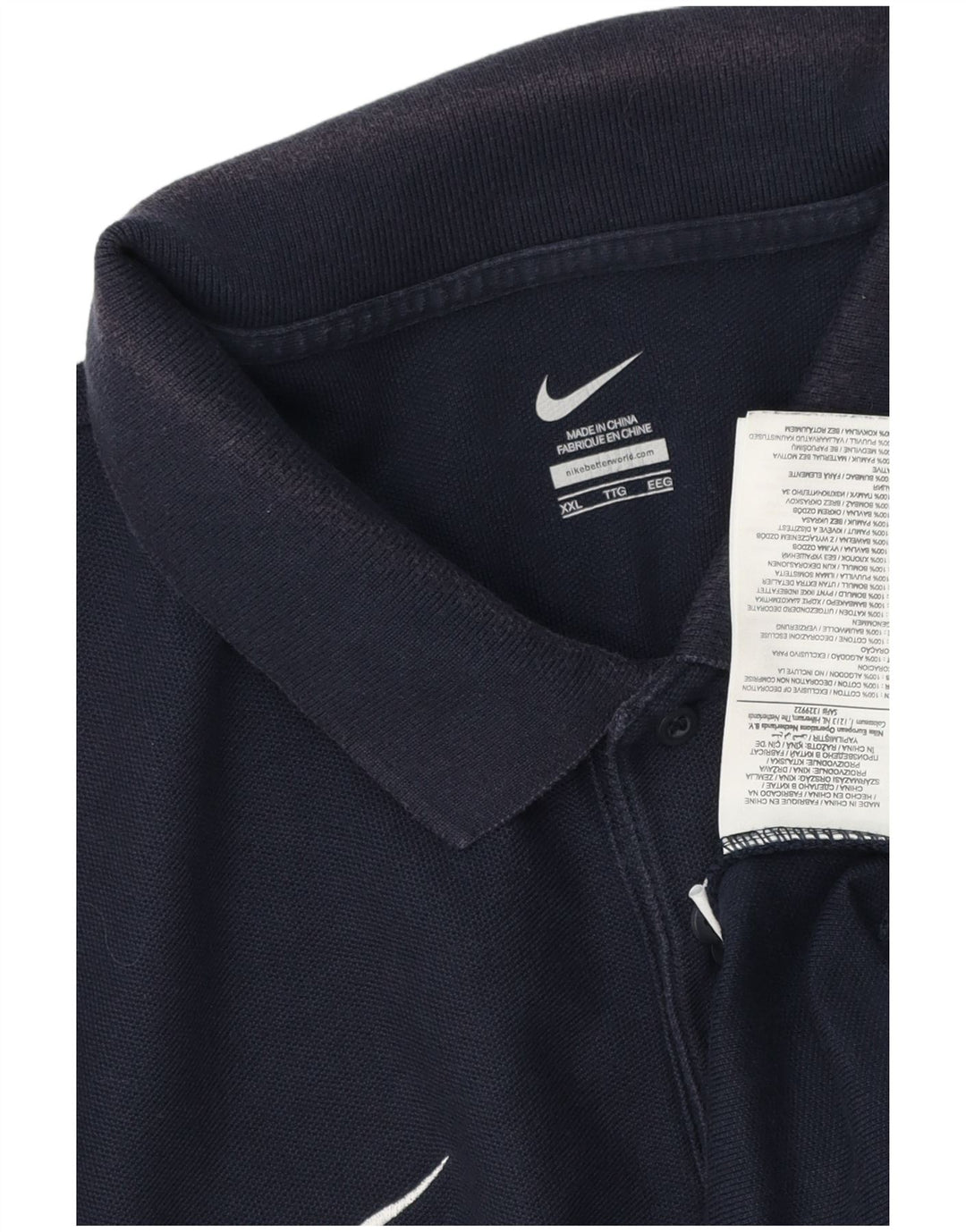 Nike Polo Hombre 2XL Azul Marino Algodón