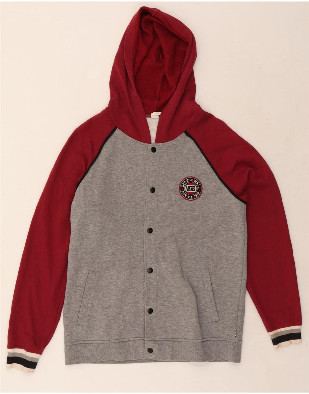 Vans Hombre Chaqueta tipo top de chándal con capucha de algodón color block rojo pequeño