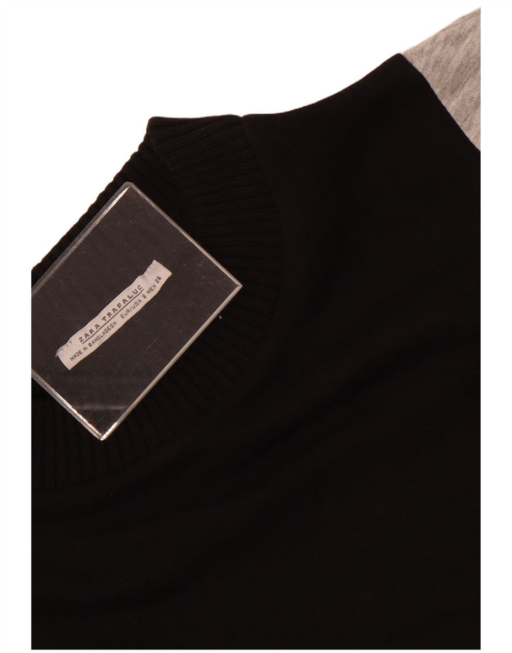 Zara Mujer Sudadera Oversize Jersey UK 10 Small Black Colourblock