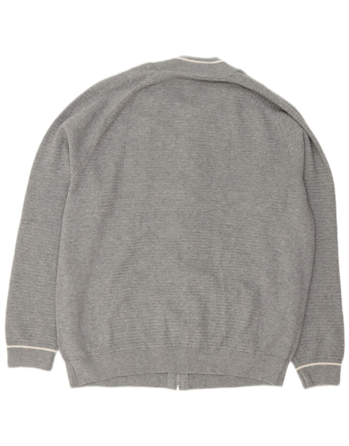 Marks & Spencer - Cárdigan con cremallera completa para hombre, talla 2XL, algodón gris