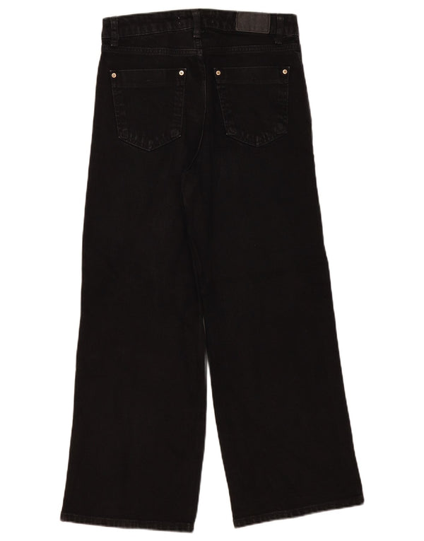 Zara Jeans De Pierna Ancha Para Mujer EU 36 XS W26 L26 Algodón Negro