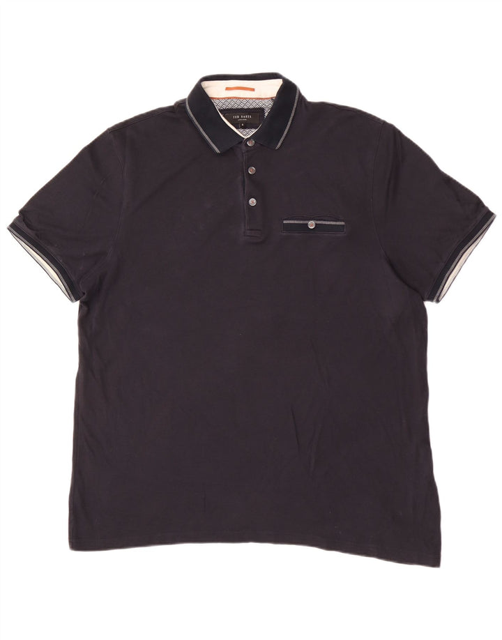 Ted Baker Polo para hombre talla 4 grande algodón azul marino