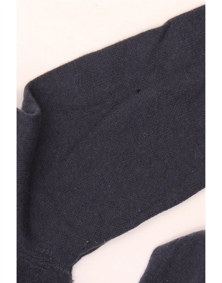 BENETTON Jersey con Cuello Barco para Hombre Small Azul Marino Lana Virgen