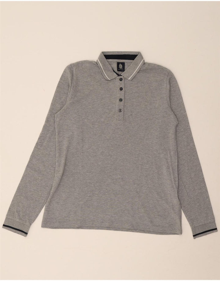MARINA YACHTING Polo de manga larga para mujer UK 44 Gris medio moteado