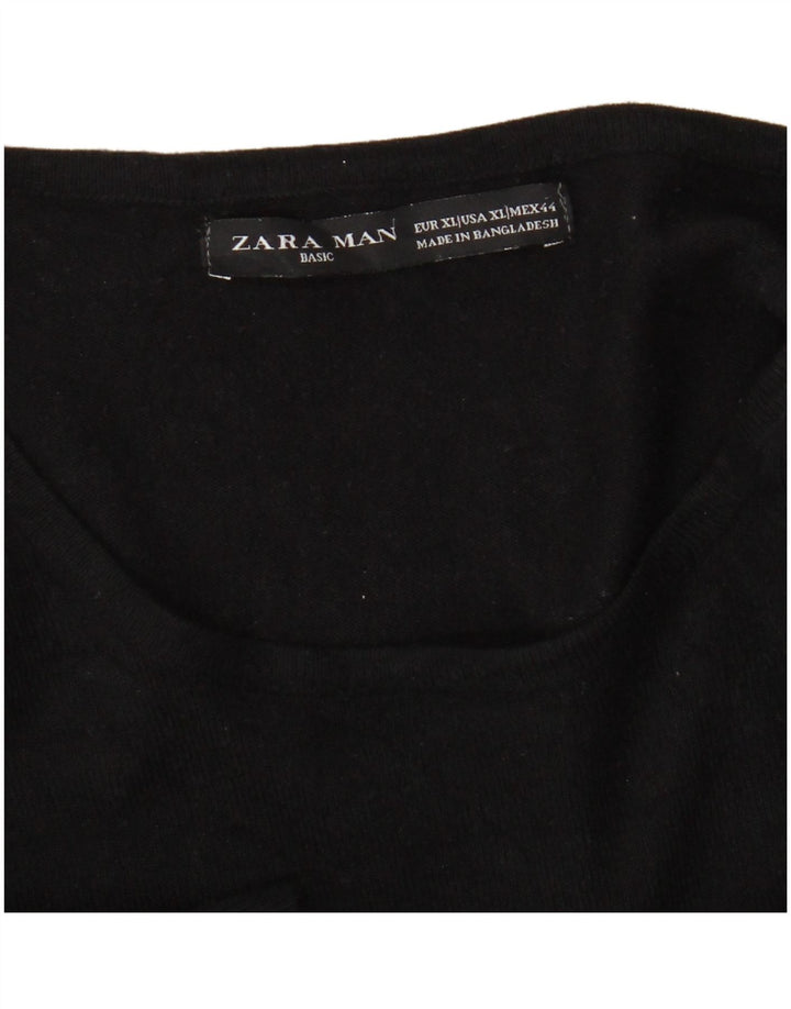 Zara Hombre Jersey Cuello Redondo Jersey XL Negro