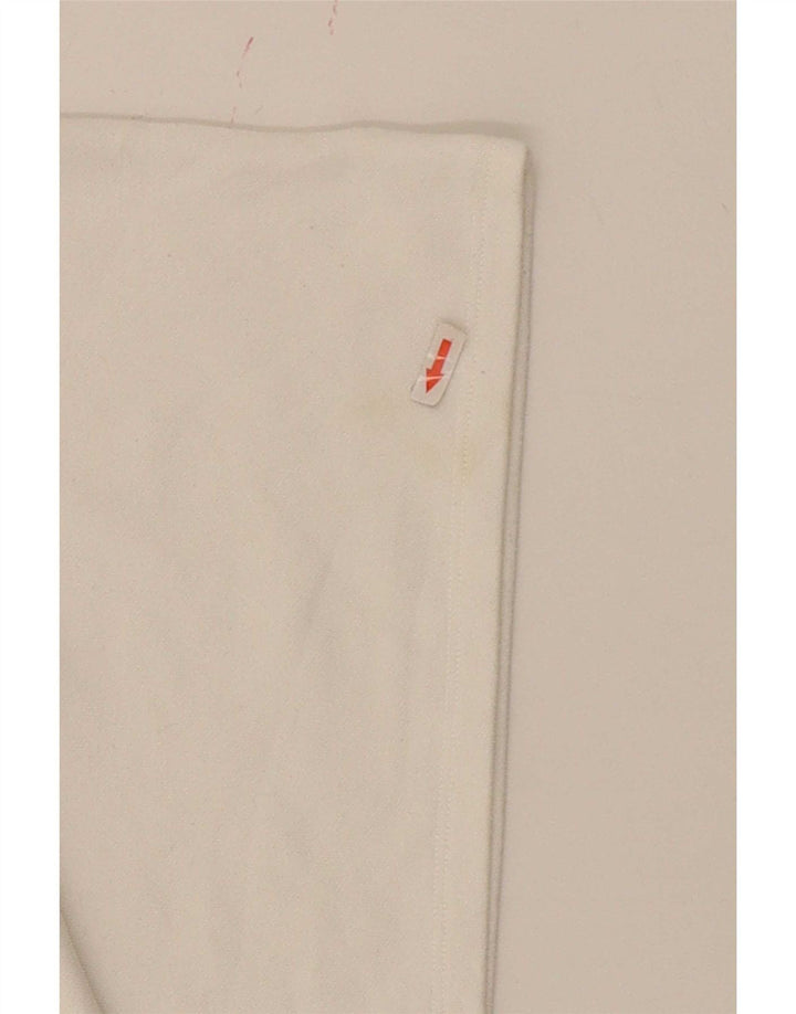 Champion Top corto con gráfico de gran tamaño para mujer, manga larga, talla 40, color blanco