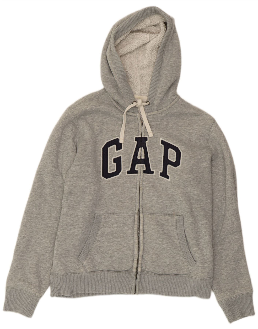 Gap - Sudadera con capucha y cremallera gráfica para hombre, talla grande, algodón gris