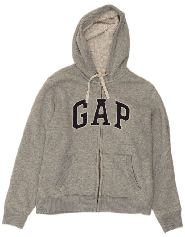 Gap - Sudadera con capucha y cremallera gráfica para hombre, talla grande, algodón gris