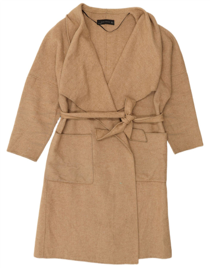 Zara Mujer Abrigo Extragrande UK 44 Lana Beige Medio