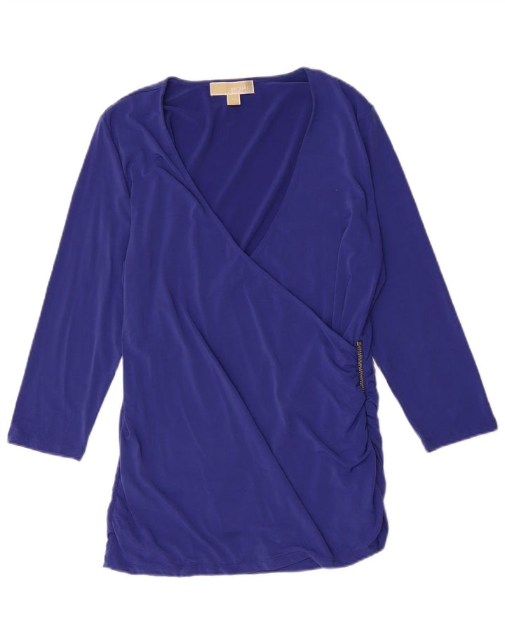 Michael Kors Blusa de manga 3/4 para mujer Top UK 46 Poliéster azul grande