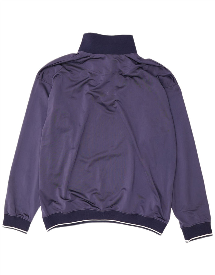 Kappa Hombre Oversize Cremallera Cuello Jersey Chándal Top Grande Azul Marino