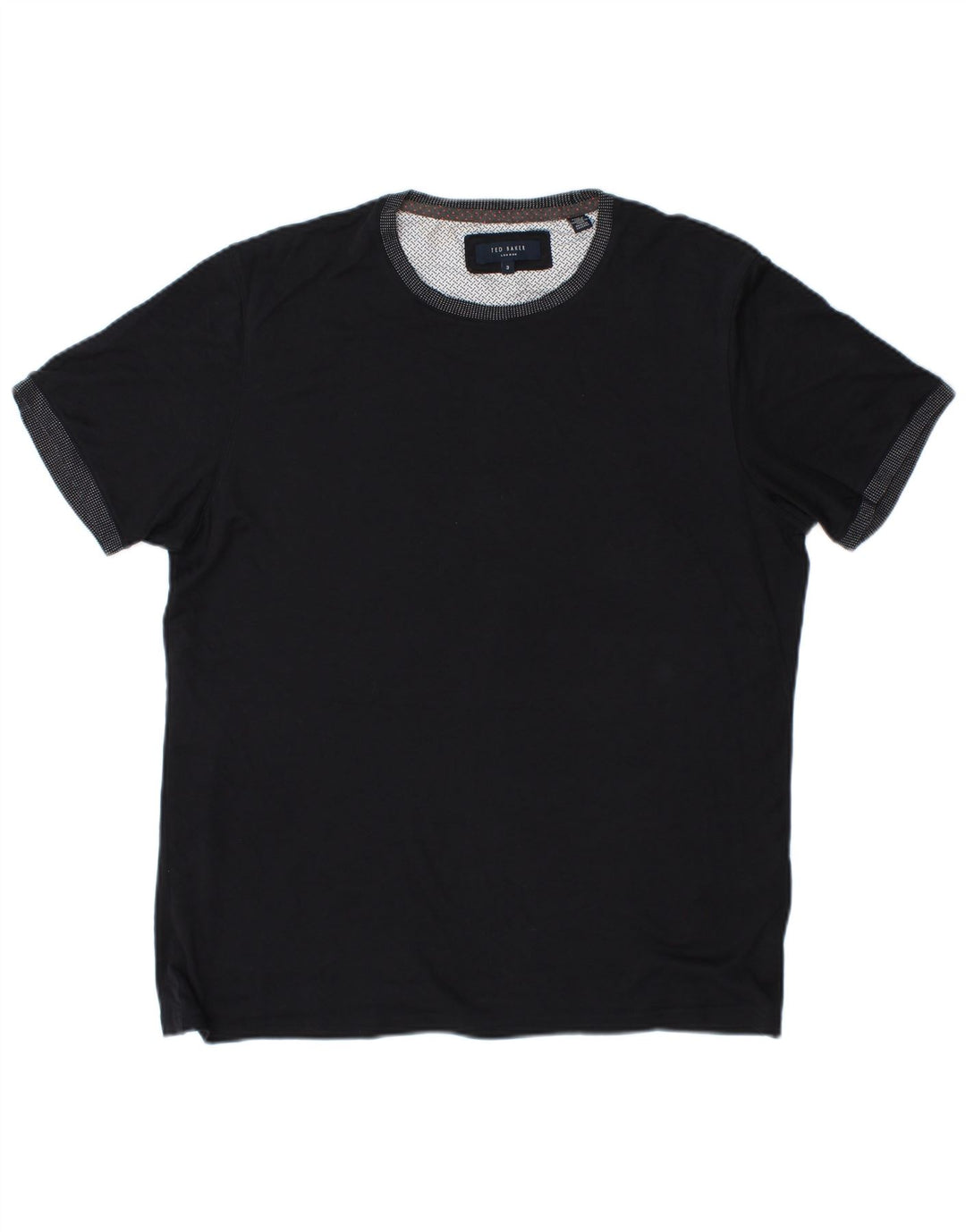 TED BAKER Camiseta para hombre Talla superior 3 Mediana Azul marino Algodón