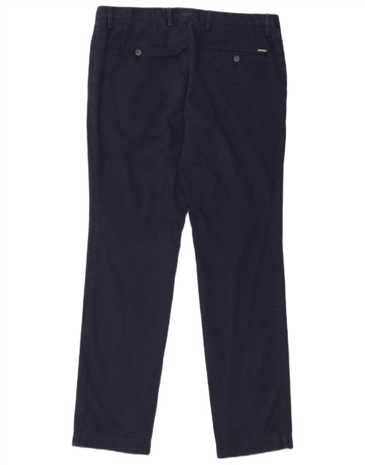 HUGO BOSS Pantalón chino ajustado para hombre EU 50 Large W34 L32 Azul marino Algodón