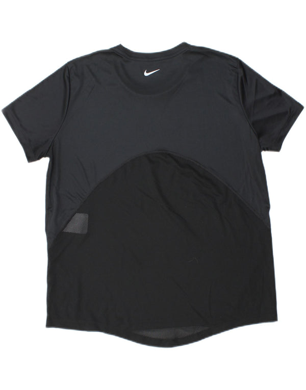Nike Mujer Dri Fit Camiseta Top UK 40 Grande Poliéster Negro