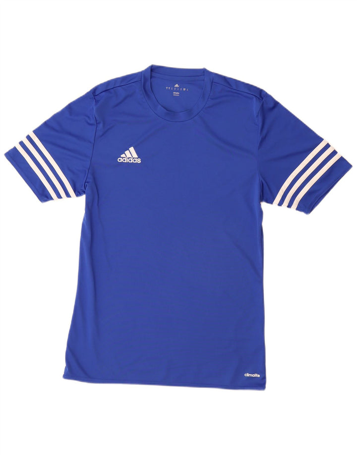 Adidas Mens Climalite Camiseta Top Pequeño Azul Poliéster