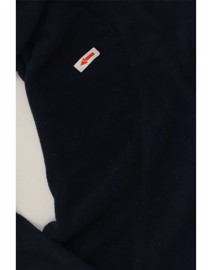 Columbia Jersey de forro polar con cremallera y cuello para hombre, tamaño grande, poliéster azul marino