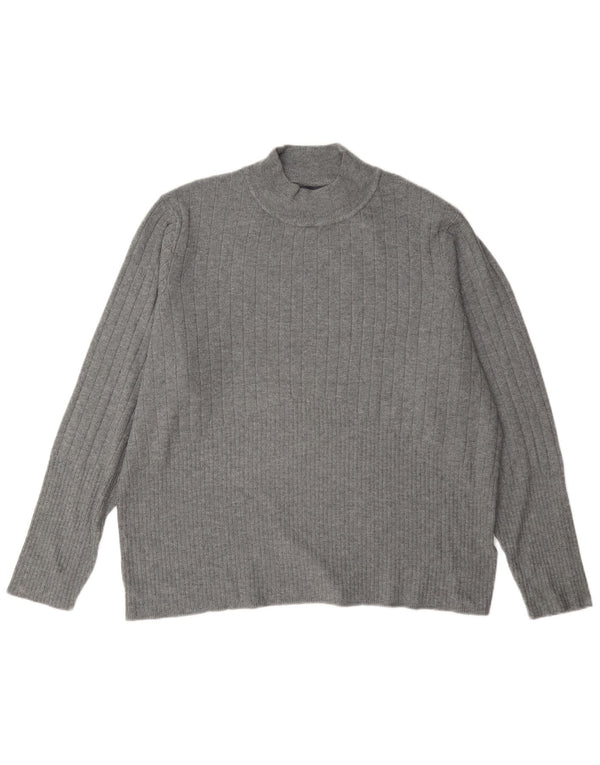 Marks & Spencer Jersey con Cuello Alto para Mujer UK 22 3XL Viscosa Gris