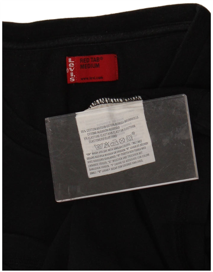LEVI'S Camiseta para mujer Top UK 12 Medium Black Cotton