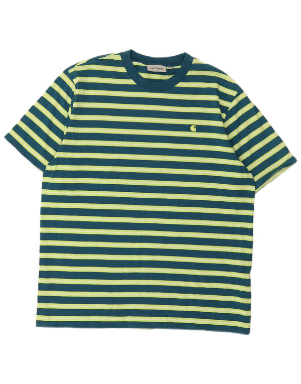 Carhartt Hombre Camiseta Top Grande De Algodón A Rayas Verde