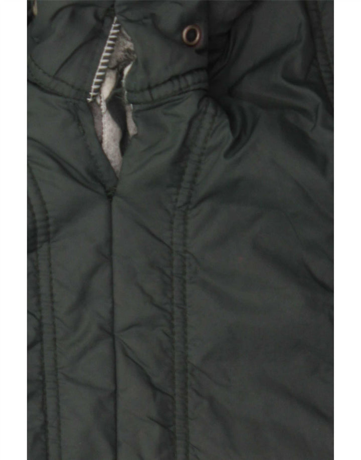 Zara Mens Chaqueta Acolchada UK 40 Grande Nylon Verde
