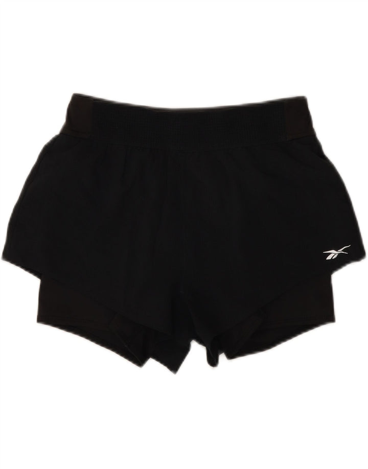 Reebok Pantalones cortos deportivos Speedwick para mujer UK 8/10 Small Negro Poliéster