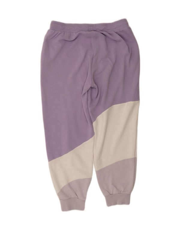 Puma Womens Tracksuit Trousers Joggers UK 16 Large Purple Colourblock